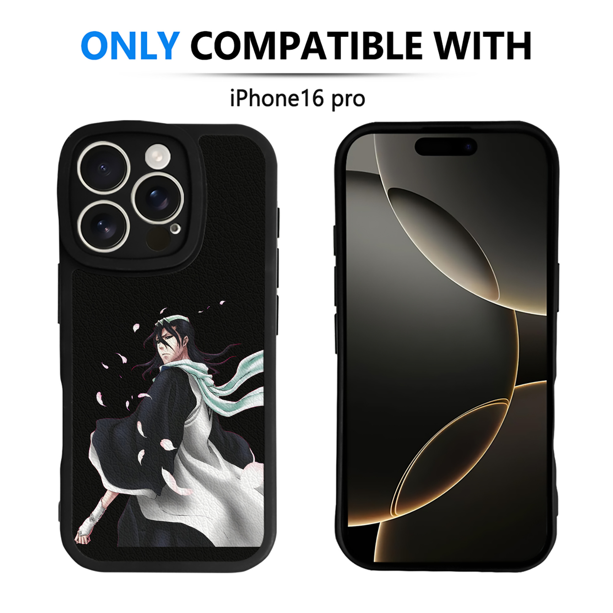 （画像用） ブリーチ くちき びゃくや BLEACH Kuchiki Byakuya 【iPhone 16シリーズ対応】シリコンスマホケース（レザー調） 材質：シリコン